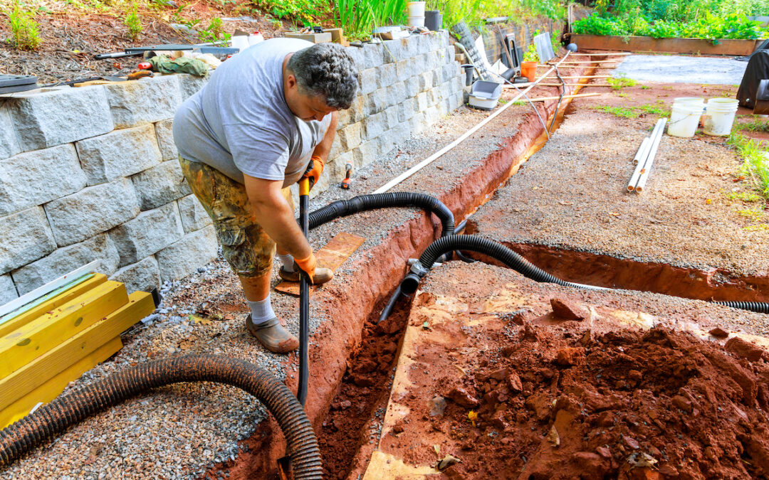 Professional Landscape Drainage Line Installed