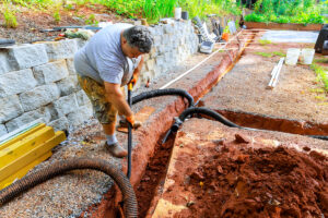 Professional Landscape Drainage Line Installed